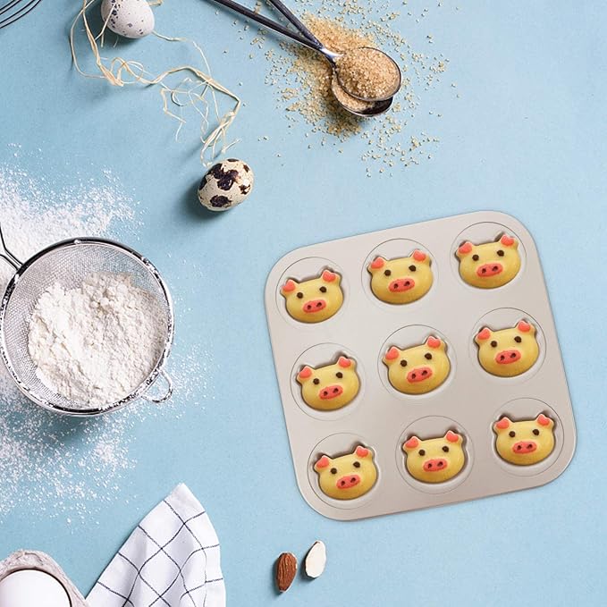 Cake Tin， Non-Stick Cake Mould, Baking Tools Baking Mold,Cake Mould,Baking Madeleine Mold Cake Pan Nonstick Small Baking Pan Pig Baking Mold Heavy Carbon Steel for Oven Baking Cookies Cake Chocolate P