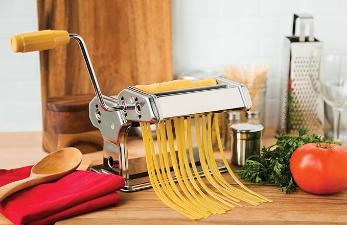 Fox Run 57666 Pasta Maker Machine/Roller, Stainless Steel 8 x 14 x 6.5 inches