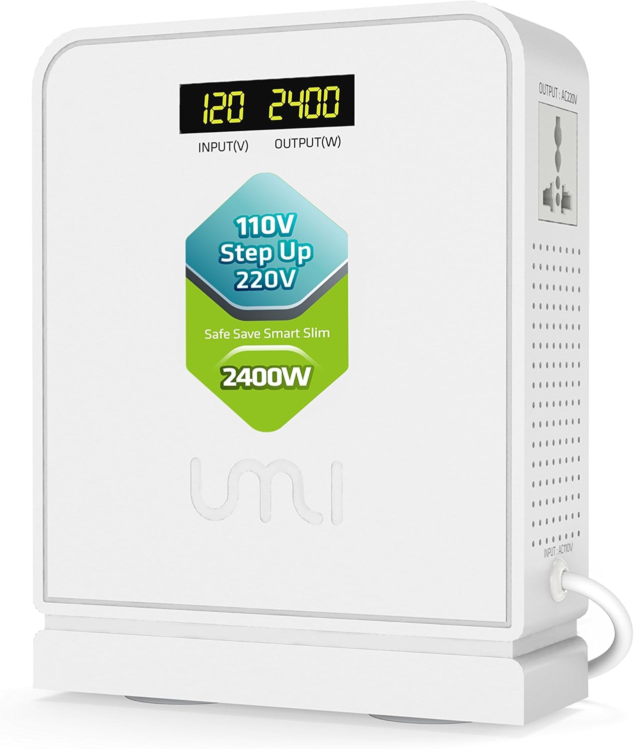 UMI 2400W Step Up Voltage Converter, Heavy Duty Power Transformer for Large Capacity Devices, Europe Appliance 110v to 220v