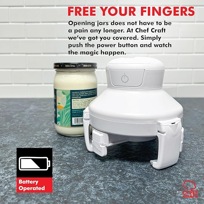 Chef Craft Hands free/Self-Centering, Three-Armed Electric Jar Opener