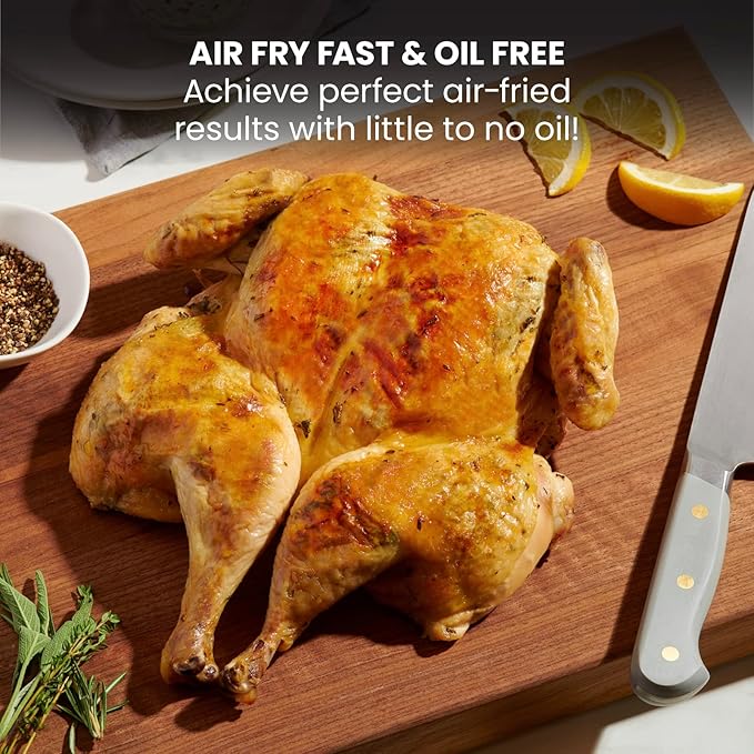 Chefman TurboFry Touch Air Fryer, 8-Qt. Family Size, with Divider Fryer Basket for Dual Cooking Action, One-Touch Digital Controls for Healthy Cooking, Nonstick Dishwasher-Safe Parts, Black