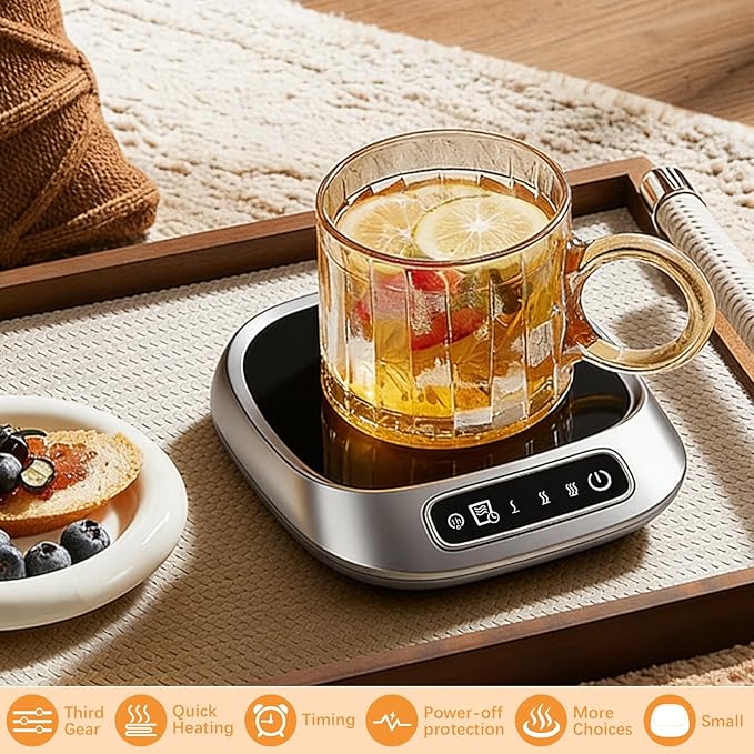 Coffee Mug Warmer, USB Charging Coffee Cup Warmers for Desk, Three Adjustable Electric Drink Cup Heater for Chocolate Tea Hot Cocoa Milk, Kitchen Accessories, No Battery for Home/Office Use