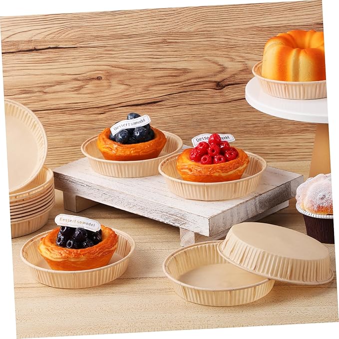 200pcs Madeleine Pan Mini Tart Pans for Baking Round Bottom Tart Trays Oven Microwave Safe Non-stick Cups