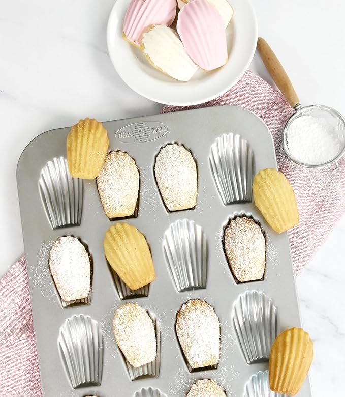 USA Pan Bakeware Nonstick Madeleine Pan, 16 Well
