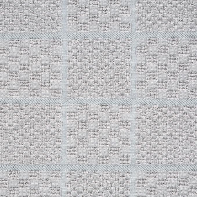 KITCHENAID Quilted Cotton Terry Cloth Oven Mitt, Pot Holder, Kitchen Towel 4-Pack Set, Heat Resistant, Silicone Grip, 16"x26", 7"x13" & 7"x10", Matte Grey