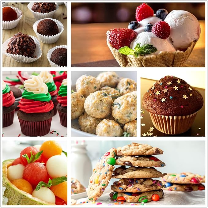 Ice Cream Scoop, Cookie Scoop, 5.3 Tbsp/ 80 ml/ 2.7 oz Cookie Scoops for Baking, 18/8 Stainless Steel Cookie Scooper for Baking, Ice Cream Scooper with Trigger Release, Cookie Dough Scoop(Blue)