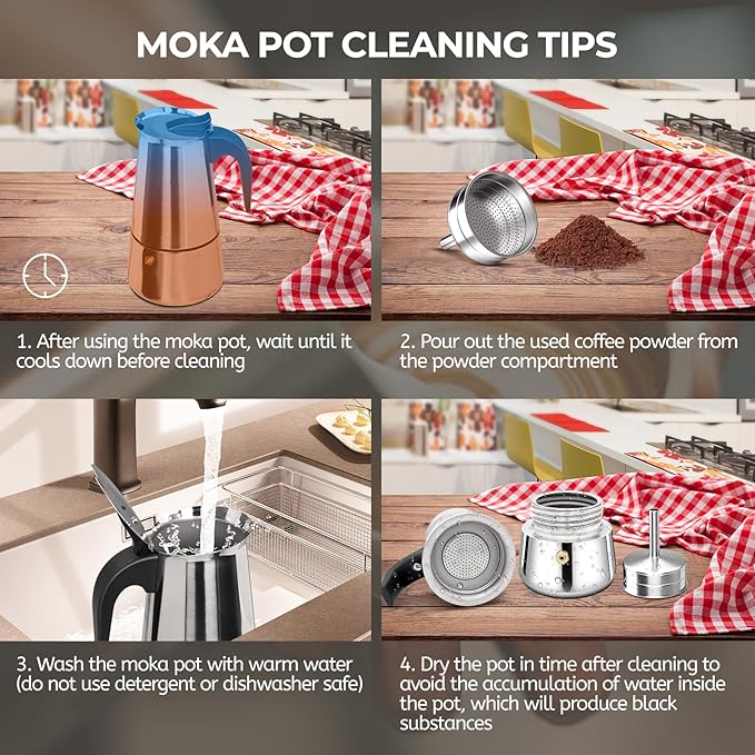 12 Cup 600ml Moka Pot Stainless Steel Espresso Coffee Maker Stovetop Coffeemaker Italian Classic Style Brewing Greca Cafe Mocha Machine for Cafeteras Lover Camping Travel and Home Use 20oz