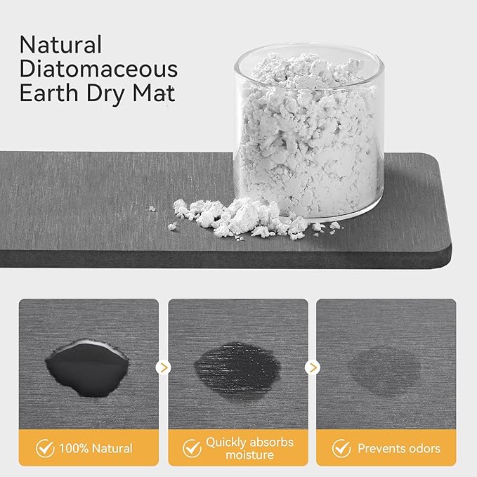 Yofidra Sink Caddy With Stone Drying Tray, Silver, M