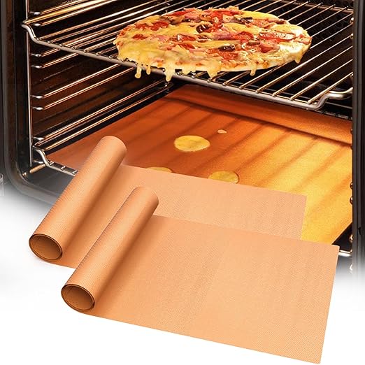 UBeesize Copper Grill Mats Outdoor Grill Set of 6 & 2 Pack Oven Liners 16x24 Inch Non Stick Heavy Duty Mats