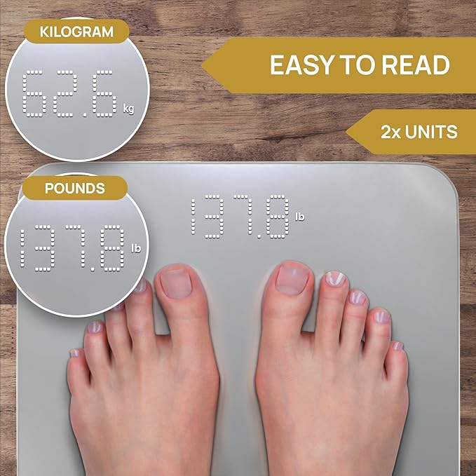INEVIFIT Bathroom Scale & Digital Kitchen Scale Fitness Bundle, Complete Body Composition and Nutrition Tracking Solution with Batteries Included