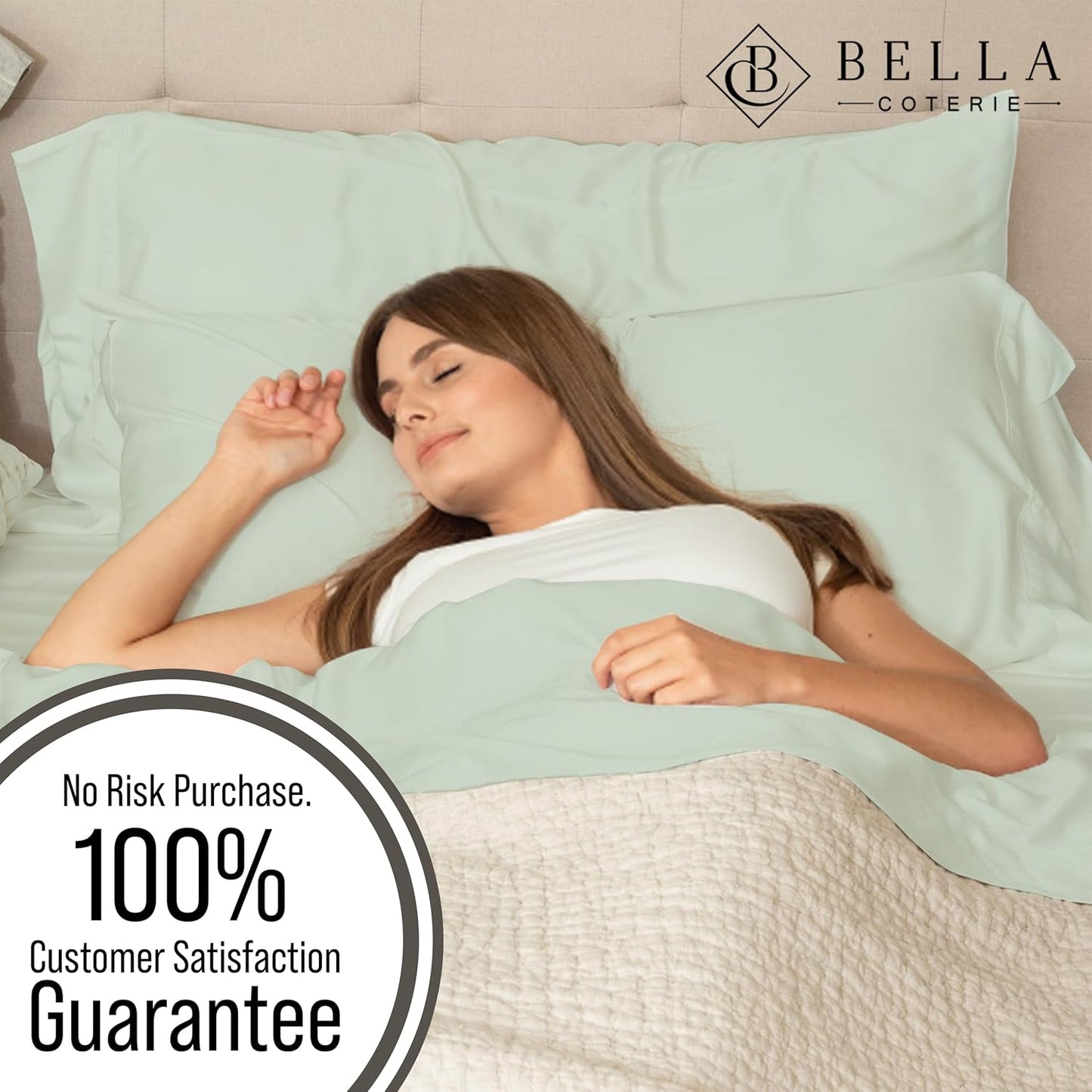 Bella Coterie Luxury Bamboo Viscose King Size Sheet Set | 100% Organically Grown | Ultra Soft | Cooling for Hot Sleepers | 18" Deep Pocket [Sea Glass]
