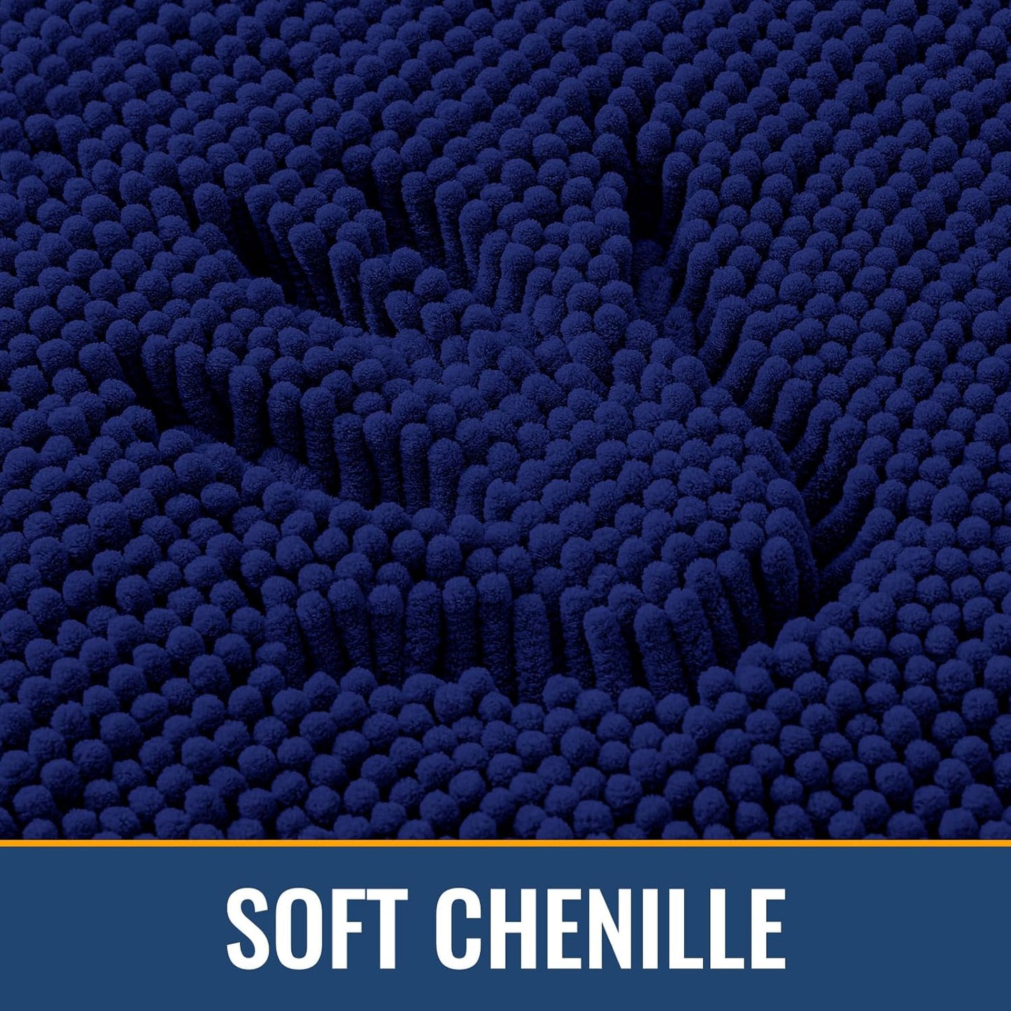 Arotive Bathroom Rugs 36x24, Extra Soft Absorbent Shaggy Chenille Bath Rugs, Machine Washable Rubber Backing Non-Slip Bath Mats for Bathroom Floor Tub and Shower, Home Decor Accessories, Navy