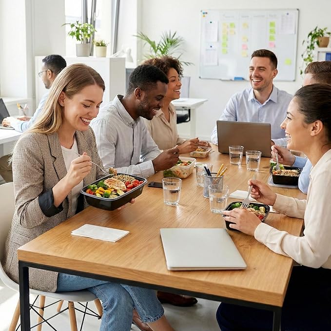 TIYA Meal Prep Containers with Lids, 150 Pack 28 oz Reusable Plastic Food Storage Containers, BPA-Free Lunch Boxes, Microwave/Dishwasher/Freezer Safe, Stackable Portion Control Containers