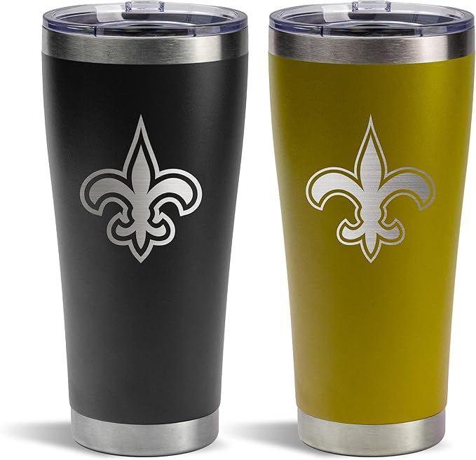The Memory Company Officially Licenced NFL 30OZ Tumbler Set - 2-Pack Home & Away Stainless Steel Insulated Tumblers with Straws, Double Wall Vacuum Sealed Football Fan Drinkware
