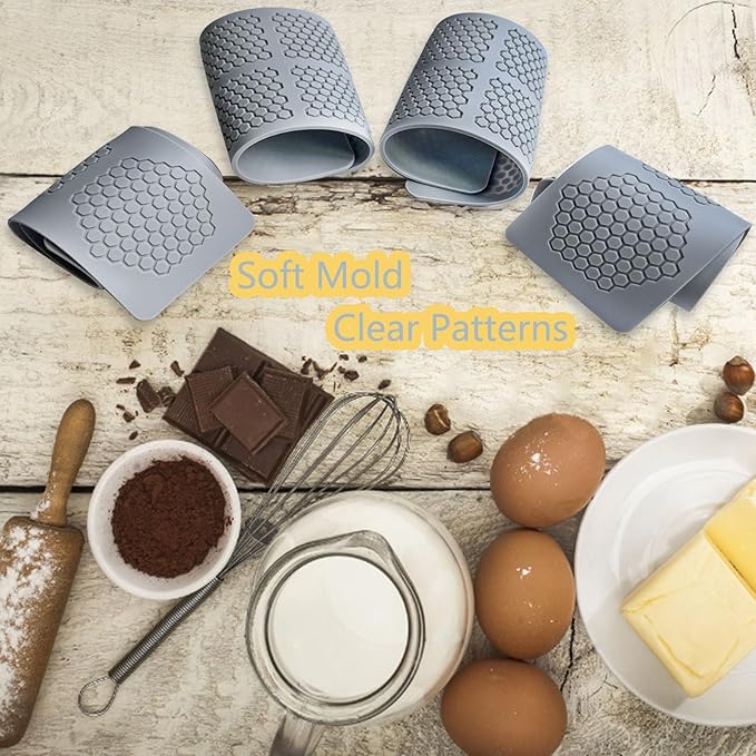 4PCS Honeycomb Mold,Tuile Molds Silicone Honeycomb Baking Mold,Beehive Mold Silicone Fondant Molds 3D Beehive Candy Silica Molds,Chocolate Mold Set Sugar Bees for Cake Decorating