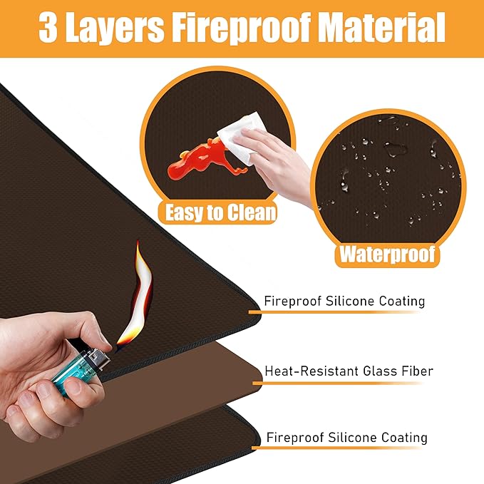 Heat Resistant Mat for Air Fryer, Oven, 15x18in Hot Pads for Kitchen Counter Heat Protector, Under Coffee Maker Mats for Quartz Countertop Protector