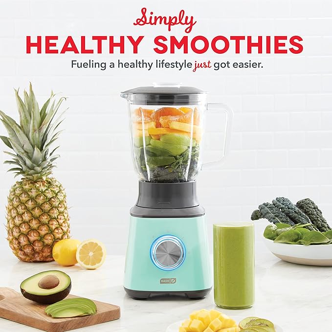 Dash Quest 50 oz Countertop Kitchen Blender, Professional Heavy Duty High Speed Processor and Mixer, Aqua
