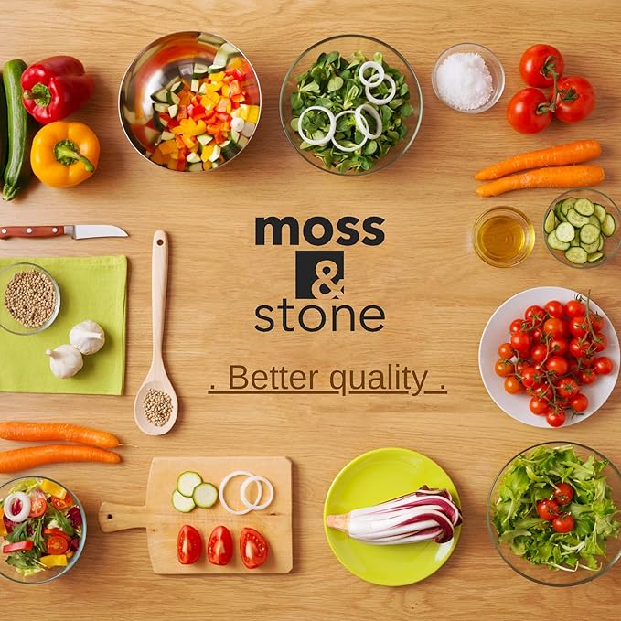 Moss & Stone Electric Hand Blender Set, 300W Immersion Hand Blender with Whisk and Chopper, Stainless Steel Shaft and Blades, 2-Speed Handheld Mixer with Ergonomic Grip, Red
