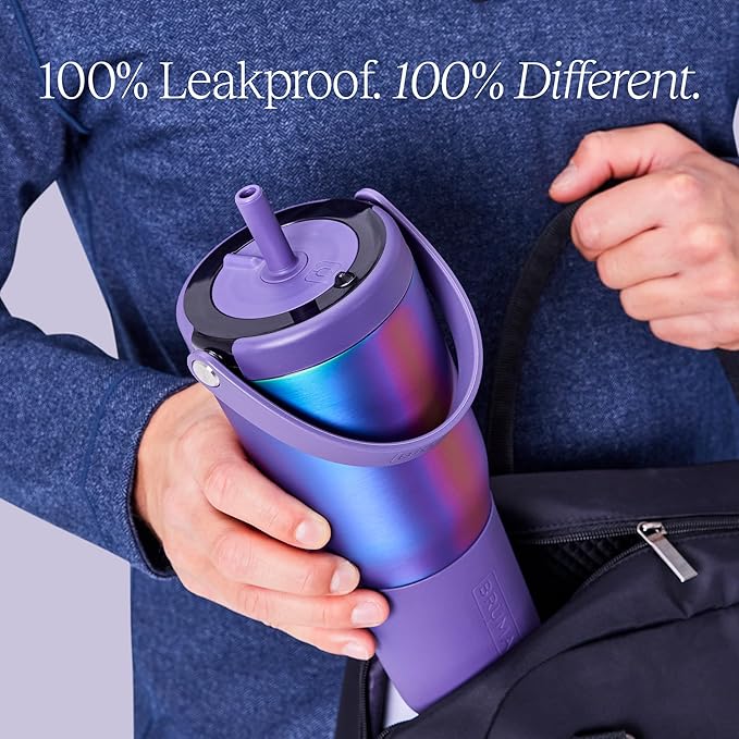 BrüMate Resa 35oz 100% Leakproof Travel Tumbler w/Handle & Straw | Flexible SoftSip Straw | Silicone Sleeve for Durability | Stainless Steel | Cup Holder & Travel Friendly Water Bottle (Rose Taupe)