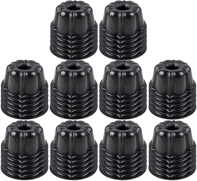 O’Creme Mini Flan Molds Pan – Reusable Bakeable Plastic Flanera/Molde Para Gelatina & Chocoflan – Non-Stick Silicone Baking Cups For Baking and Much More - 50 QTY Pack