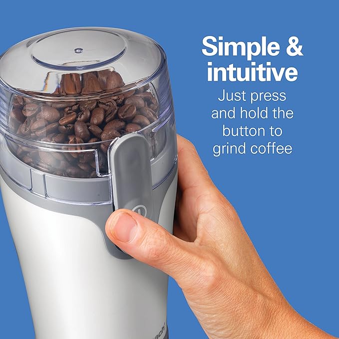 Hamilton Beach Fresh Grind Electric Coffee Grinder for Beans,Spices and More,Stainless Steel Blades,Removable Chamber,Makes up to 12 Cups,White,(Pack of 2)