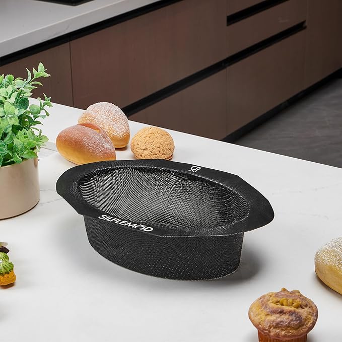 Silicone Peforated Sourdough Bread Bakling Mold - Perfect Oval Silicone Bread Sling for Dutch Oven - Cast Iron Pot Liner for Bread Baking