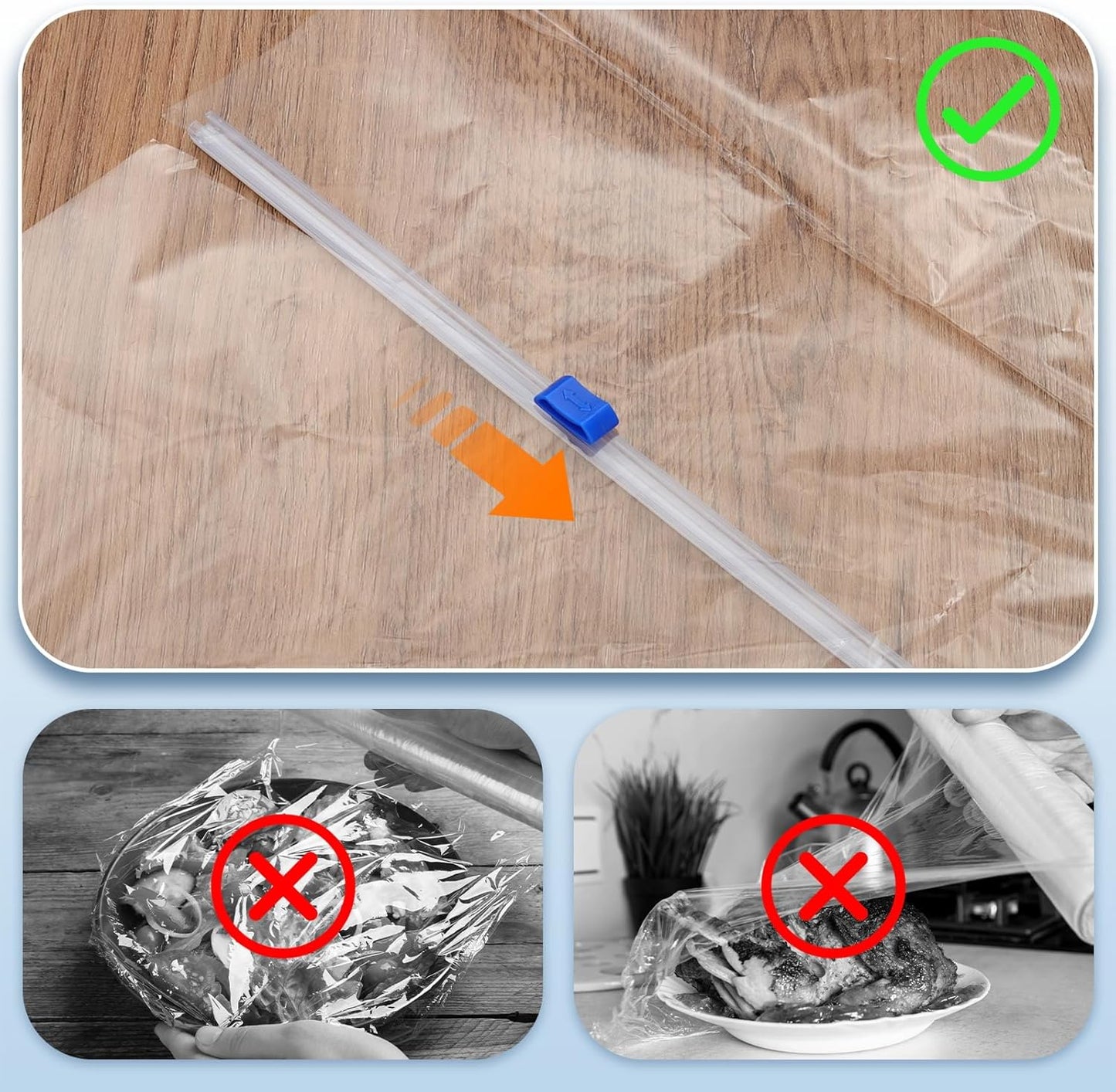 PATIKIL 12pcs Plastic Wrap Cutter, 13in Plastic Wrap Slide Cutter Self Adhesive Installation Replacement for Aluminum Foil Wax Paper Parchment Paper Wrap Dispenser, White