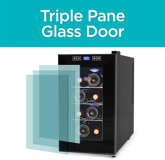 BLACK+DECKER BD60026 Wine Cellar with LED Display (8-Bottle Capacity)