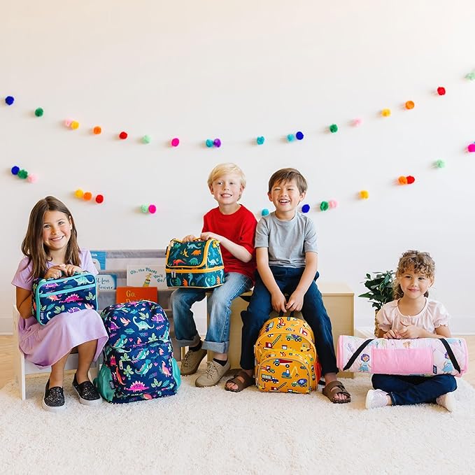 Wildkin Kids Two Compartment Insulated Lunch Bag – Keeps Food Hot or Cold, Easy-Clean Lining, Leak-Resistant & BPA-Free – Boys & Girls, Ideal for School, Travel & Daycare – Confetti Blue