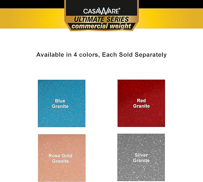 casaWare 3pc Ultimate Commercial Weight Cookie Sheet Set, Two 15 x 10-Inch Pans, One 13 x 9-Inch-Inch Pan (Red Granite)