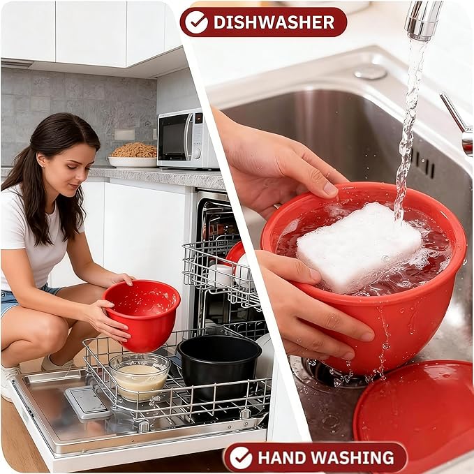 1PCS Silicone Bowl Liners with Lids,5Qt Tilt-Head Silicone Liners for Kitchenaid Stand Mixer,Odourless,Thicker, Cold/Heat-Resistant & Non-Stick, Easy Clean(Black)(with Oven mitts)