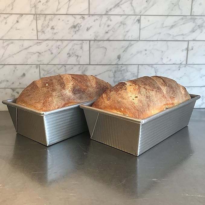 USA Pan Bakeware Aluminized Steel Loaf Pan, 5"D x 10"W x 3"H, 1.5 Pound