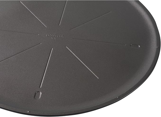 GoodCook Everyday Nonstick Steel Pizza Pan, Built-In Cutting Guide, 16-Inch, Gray