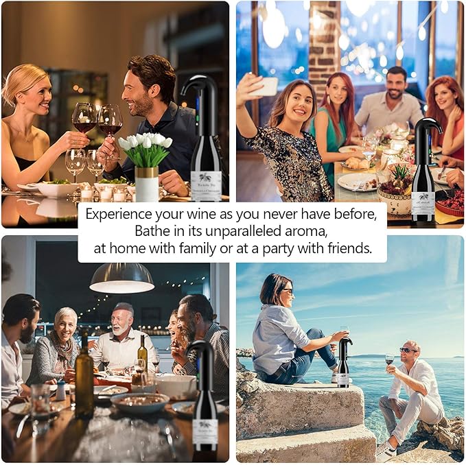 Wine Aerator Electric Wine Decanter and Dispenser One Touch Red -White Wine Accessories Aeration Work with Wine Opener for Beginner Enthusiast -Wine Gift Set