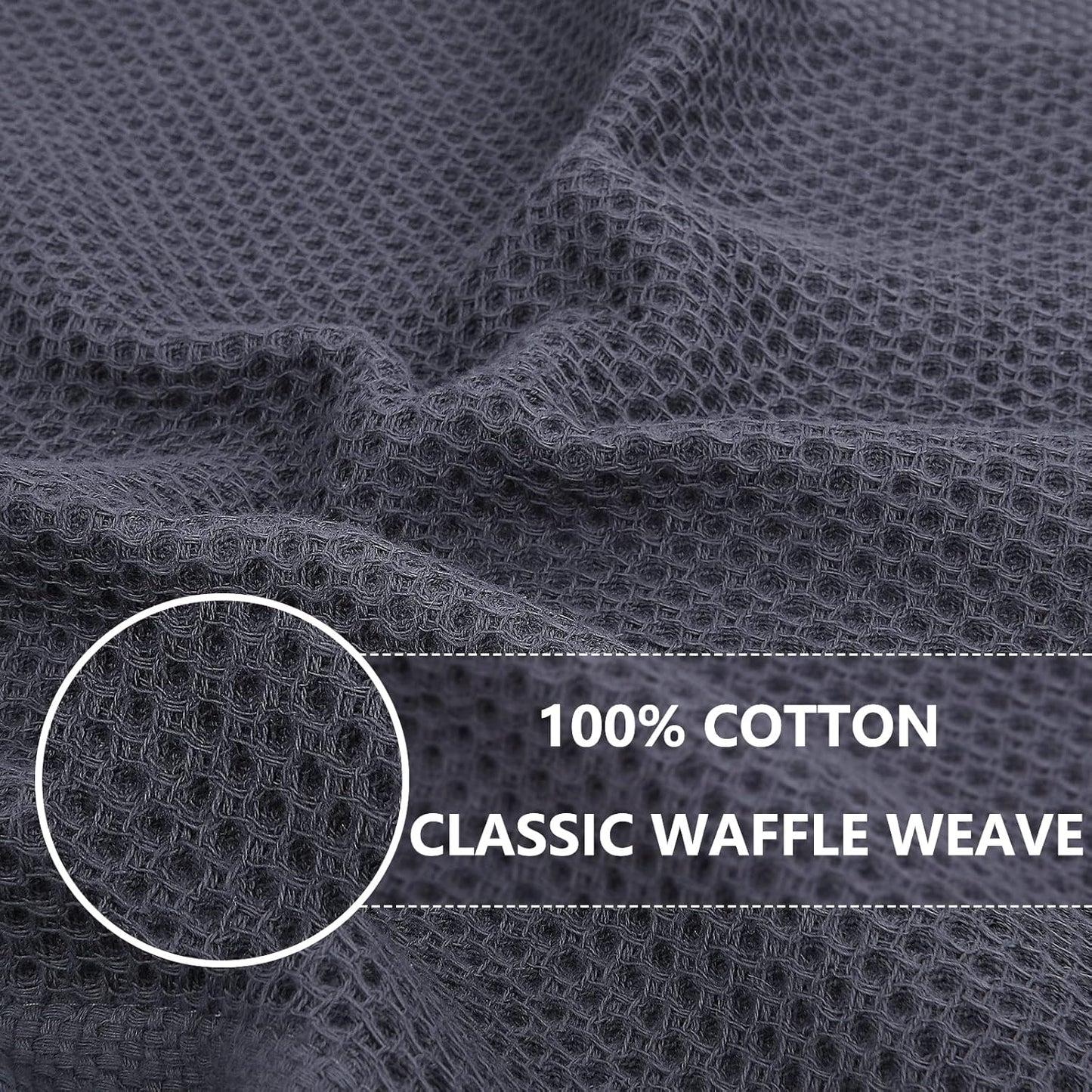 Homaxy 100% Cotton Waffle Weave Kitchen Dish Cloths, Ultra Soft Absorbent Quick Drying Dish Towels, 12 x 12 Inches, 24-Pack, Multicolor