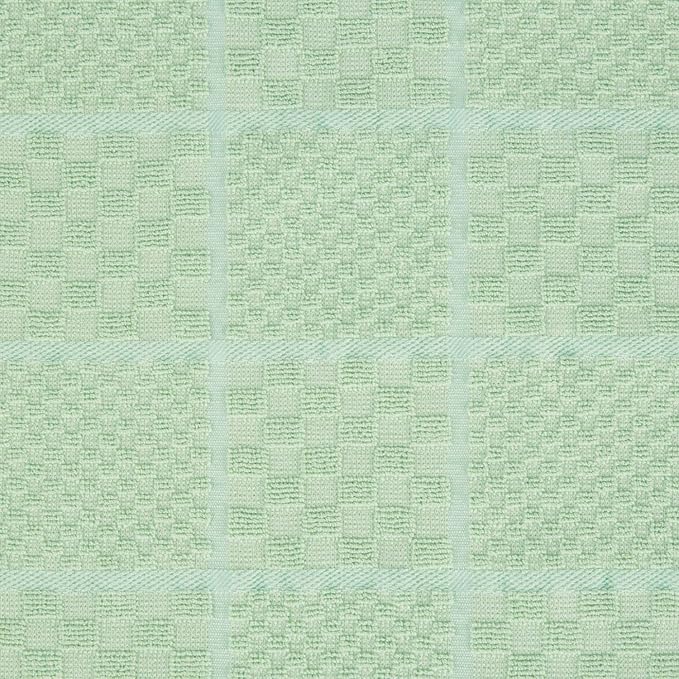 KITCHENAID Quilted Cotton Terry Cloth Oven Mitt, Pot Holder, Kitchen Towel 4-Pack Set, Heat Resistant, Silicone Grip, 16"x26", 7"x13" & 7"x10", Pistachio