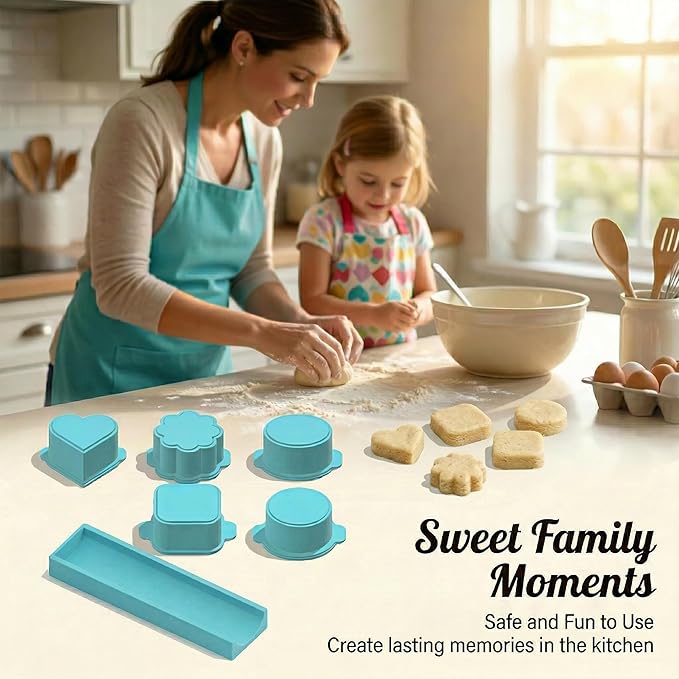 5 PCS Cake Pop Mold Set with 7.87-inch Tray, Heart Square Cloud Oval Round 3D Printed Cake Pop Cutter and Pusher, Baking Molds for Home Baking, Birthday Parties, Wedding Desserts