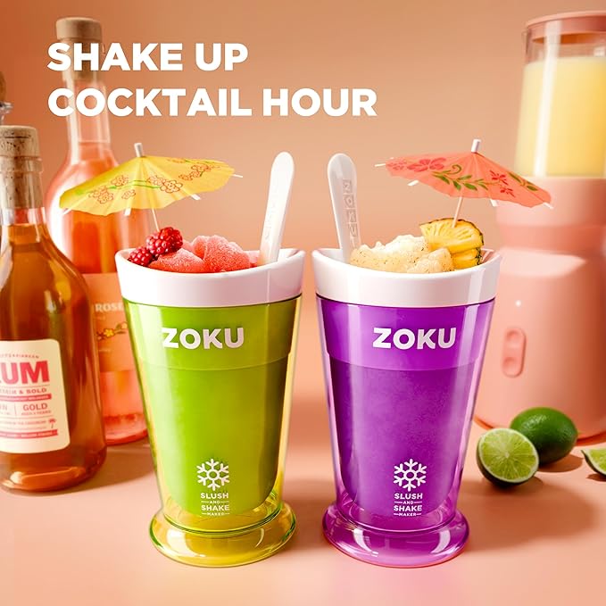 ZOKU Original Slush and Shake Maker, Compact Make and Serve Cup with Freezer Core Creates Single-Serving Smoothies, Slushies and Milkshakes in Minutes, BPA-free, Orange