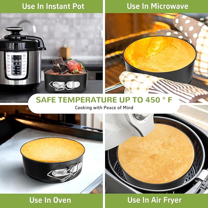 ZeroPone 4 Pack Mini Springform Pan Set, 4 Inch Non-stick Cheesecake Pan, Spring Form Pans for Baking, Springform Pans with Removable Bottom, Round Cake Pans, Small Cake Mold for Mini Cheesecake Pizza