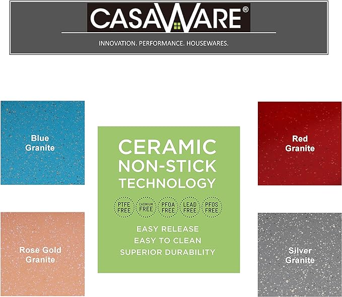 casaWare Ceramic Coated NonStick 12 Cup Muffin Pan (Red Granite)