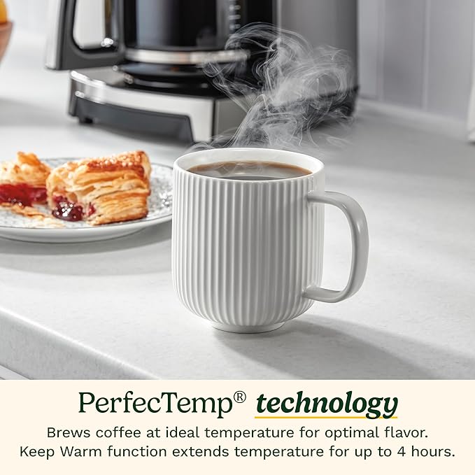 Cuisinart Coffee Maker, 14-Cup PerfecTemp Programmable Coffee Machine Glass Carafe with 1-4 Cup Setting, Brew Strength Control, Brew Pause, and Over Ice Function, White, DCC-3500W