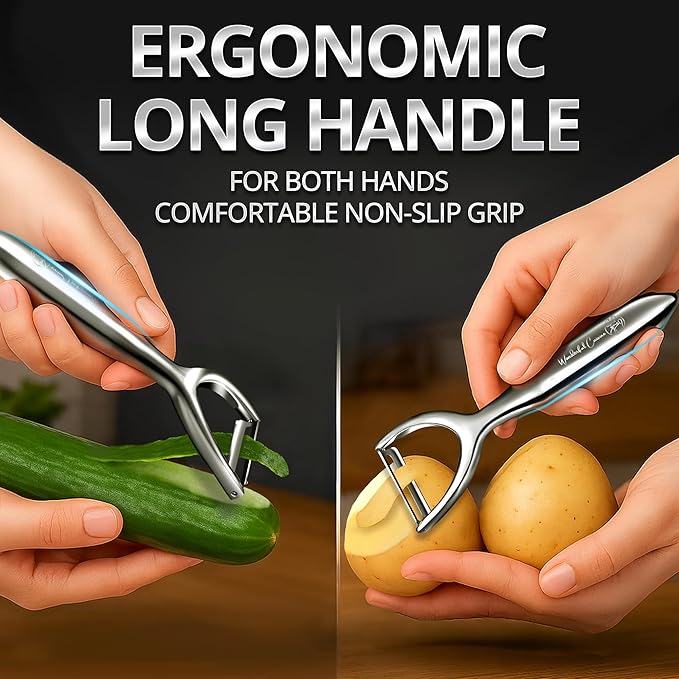 Premium Stainless Steel Y-Peeler – Heavy Duty Vegetable & Fruit Peeler for Potatoes, Carrots, Apples – Ergonomic Handle, Dishwasher Safe