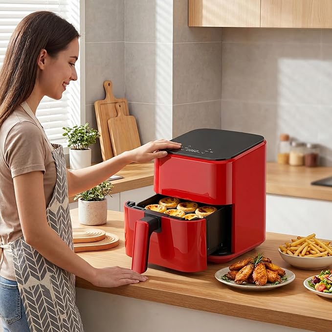 Sweetcrispy Air Fryer, Compact Digital 3 Qt Airfryer with Auto Shut-Off, Quick & Easy Meals in Minutes with Nonstick & Dishwasher Safe Basket, Ideal for Small Spaces