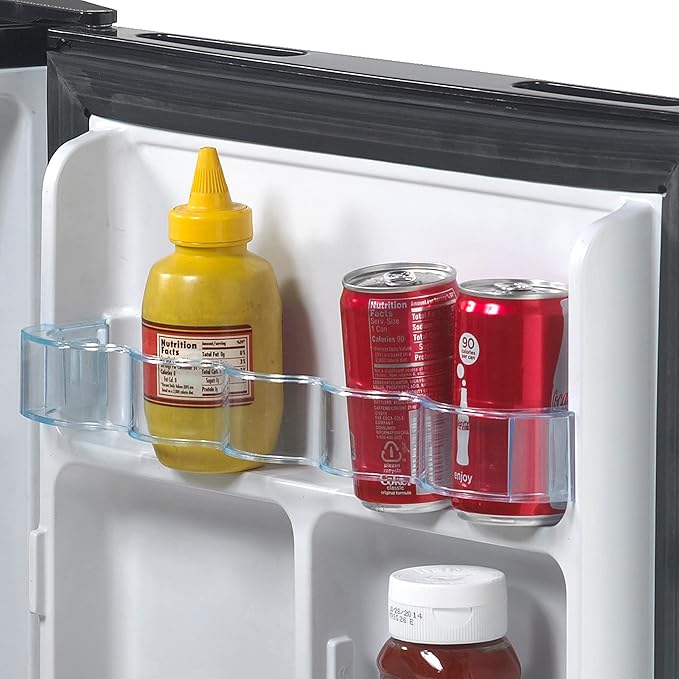 West Bend Mini Fridge Compact Refrigerator for Home Office or Dorm, with Reversible Door, Energy Star Rated, 3.3-Cu.Ft., Black