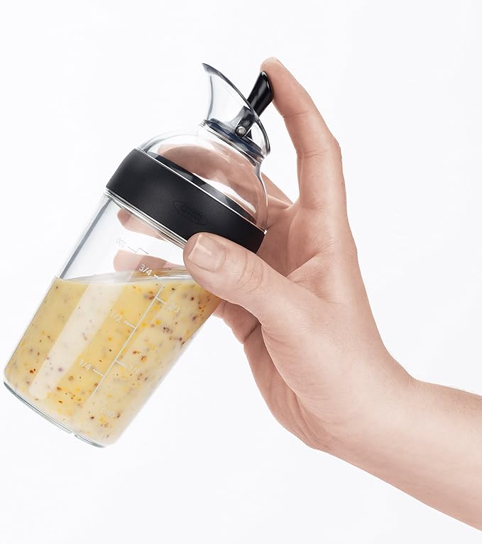OXO Good Grips Little Salad Dressing Shaker - Black & Good Grips Soft- Handled Garlic Press
