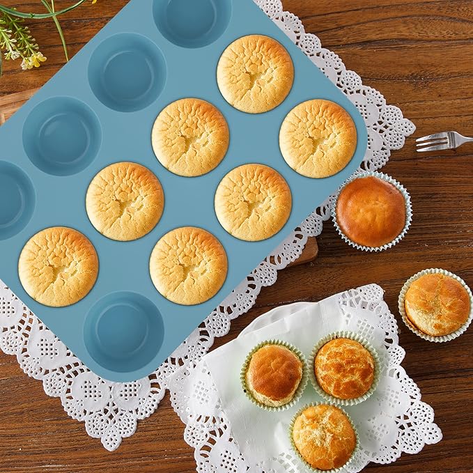 Nonstick Silicone Baking Mat Set, 9-in-1 Heat Resistant Cookie Sheet & Cake Pan Molds for Muffin, Loaf, Pizza, Cheesecake, Cupcake, Pie - Oven Bakeware Tools Kit