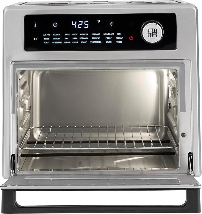 West Bend XL Air Fryer Oven 26-Quart with Digital Controls Easy-View Door and 24 Cooking Presets, Includes Nine Accessories, 1700-Watts, Metallic