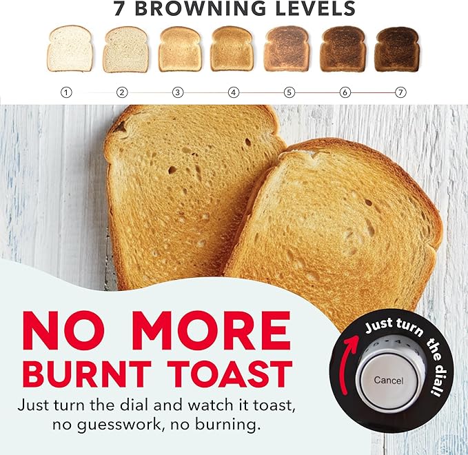 Dash Clear View Toaster - Features Large Window & Extra-Wide Slots - Auto-Shut Off Feature - Bagel Functions, & Seven-Browning Levels - 1-Touch Defrost - Black