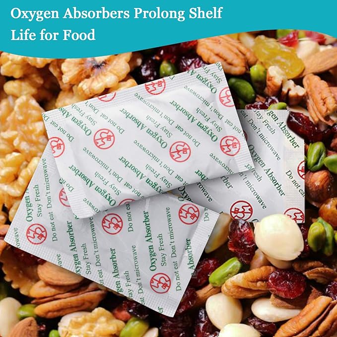 VacYaYa 2000CC(30-Pack) Food Grade Oxygen Absorbers Packets for Home Made Jerky and Long Term Food Storage, Stored in Vacuum Bag and 3 Times Oxygen Absorption Capacity