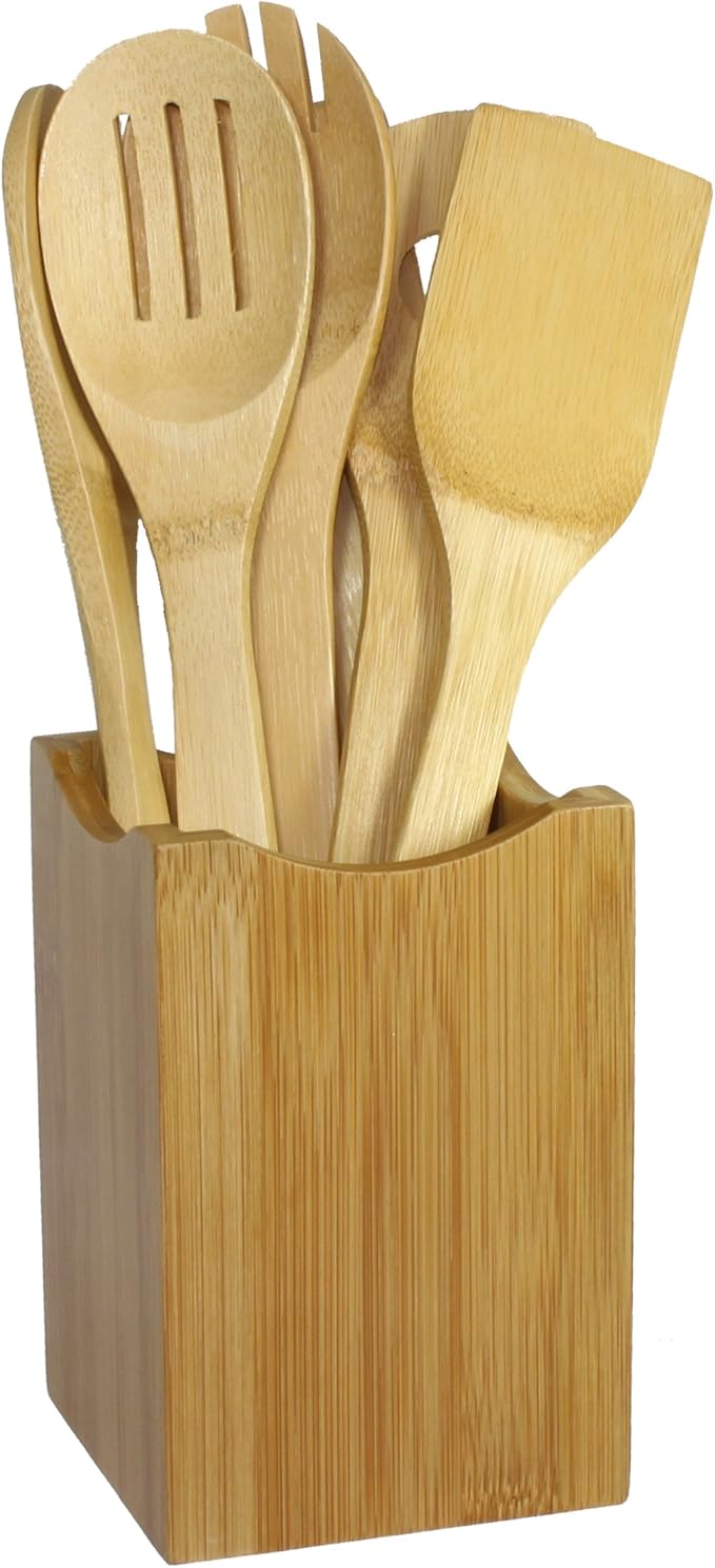 Oceanstar Bamboo Cooking Utensil Set, 7-Piece